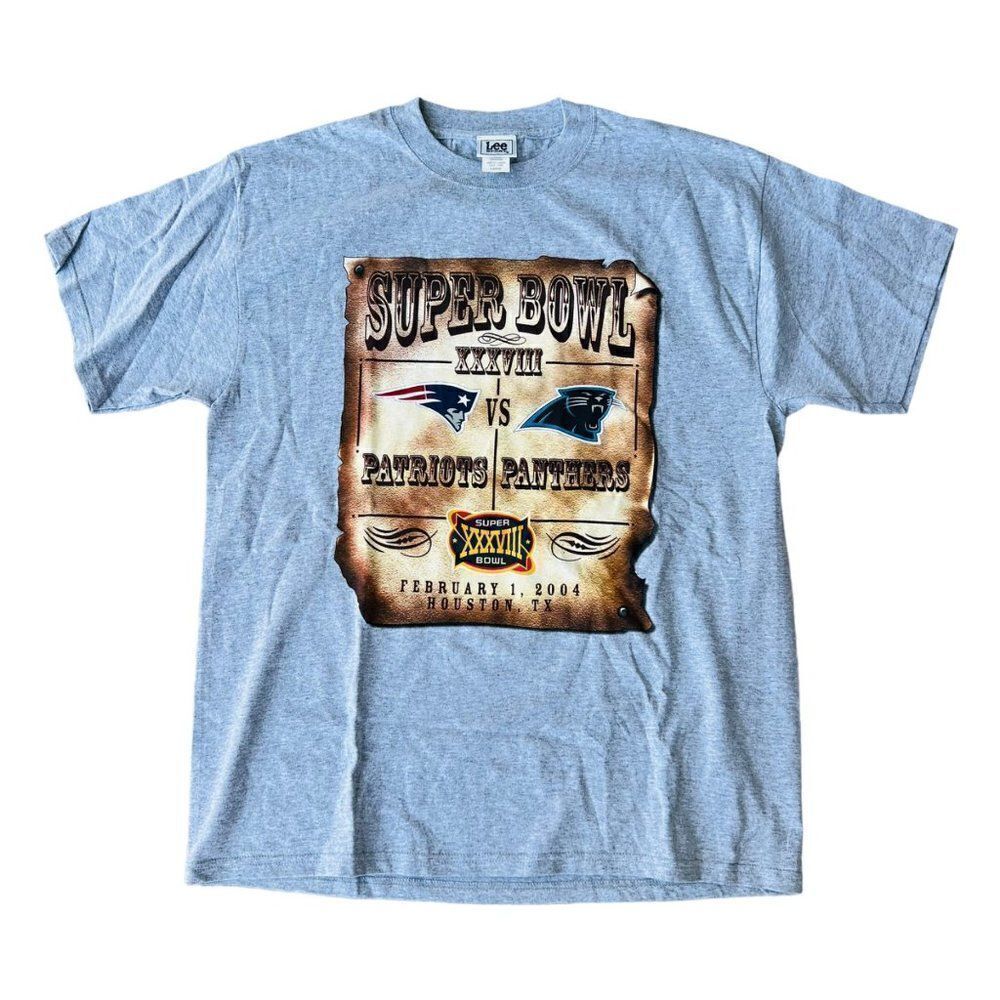Lee Sport Vintage Super Bowl XXXVII 2004 Patriots / Panthers T-Shirt Men's Large
